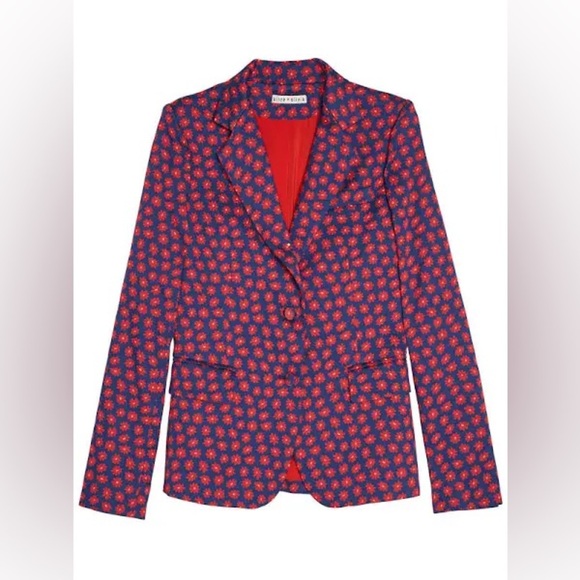 498 Alice + Olivia Greyson Double Button Blazer - Navy Multi - Picture 9 of 9